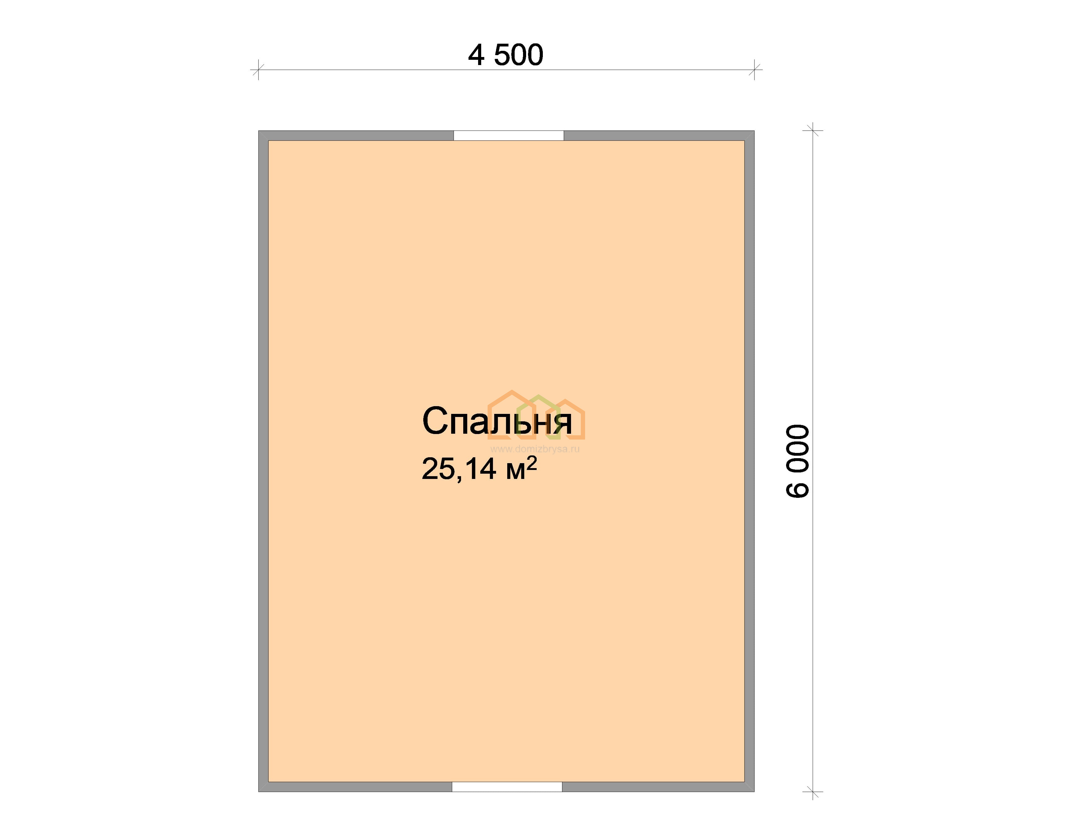 Каркасный дом без внутренней отделки 6х6 с мансардой - цена 677500 руб в  Благовещенске. Площадь: 63 м² с террасой